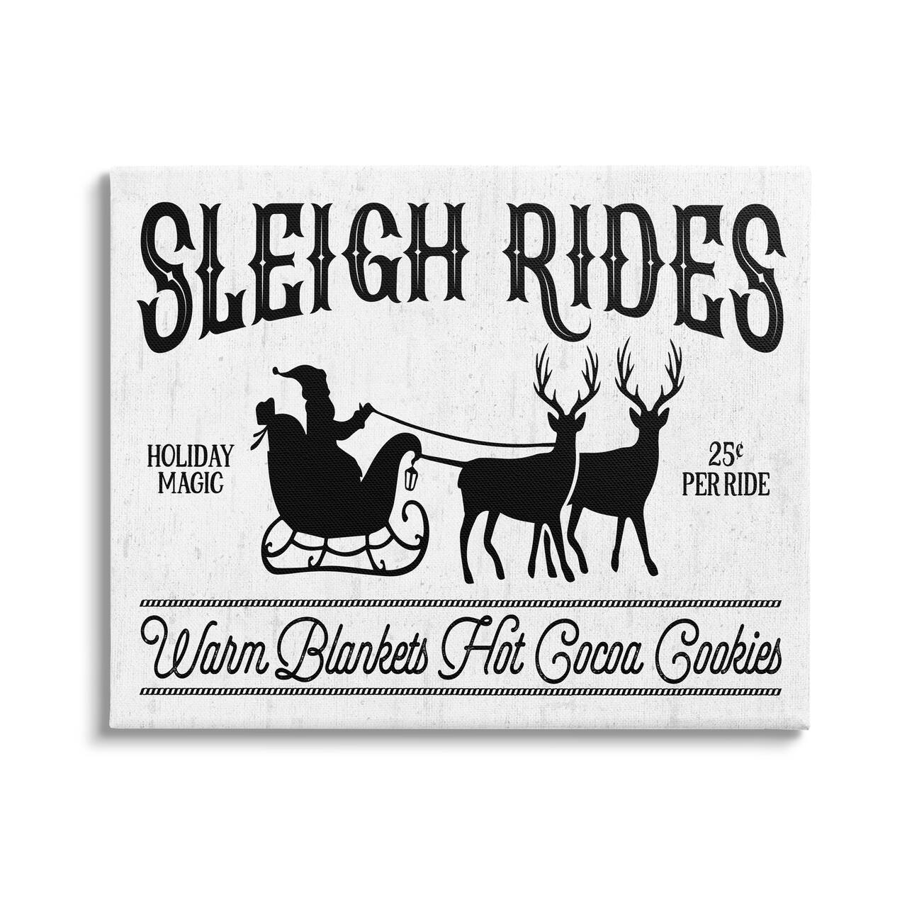Stupell Industries Sleigh Rides Vintage Santa Claus Canvas Wall Art